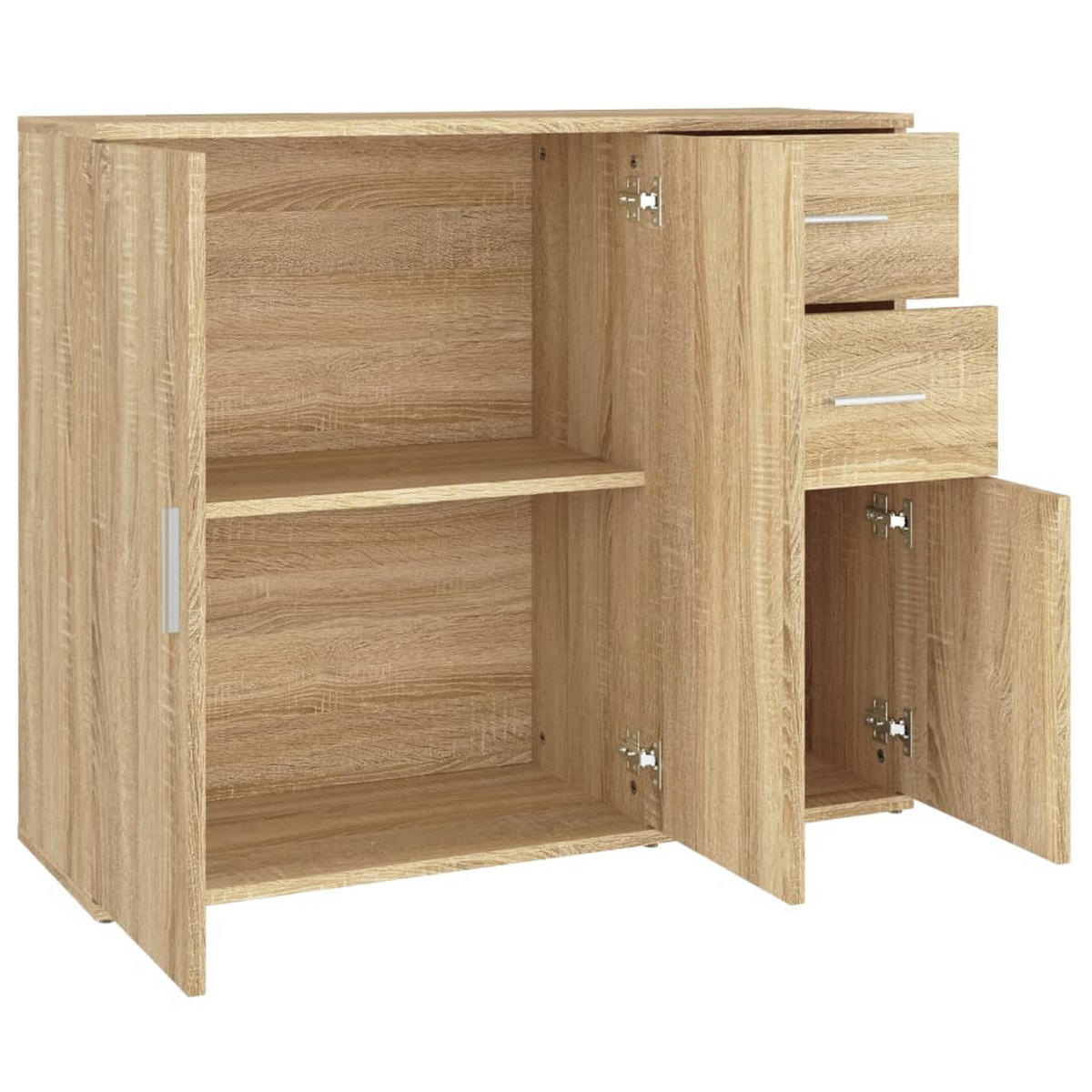 SIDEBOARD mit 2 Schubladen, 3 Türen 91/29,5/75 cm aus Holzwerkstoff Sonoma-Eiche Dekor - Sonoma Eiche, Holz (91/75/29.5cm) - vidaXL