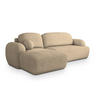 ECKSOFA MODENZA N L-S Creme Boucle-Stoff mit Schlaffunktion - Creme, Holz (266/148cm) - MASSENO