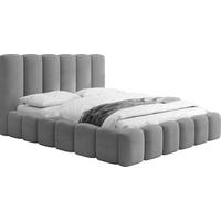 POLSTERBETT Serenity mit Bettkasten, Grau Samt 160x200 cm - Birkefarben/Schwarz, Holzwerkstoff/Kunststoff (160/200cm) - WFL GROUP