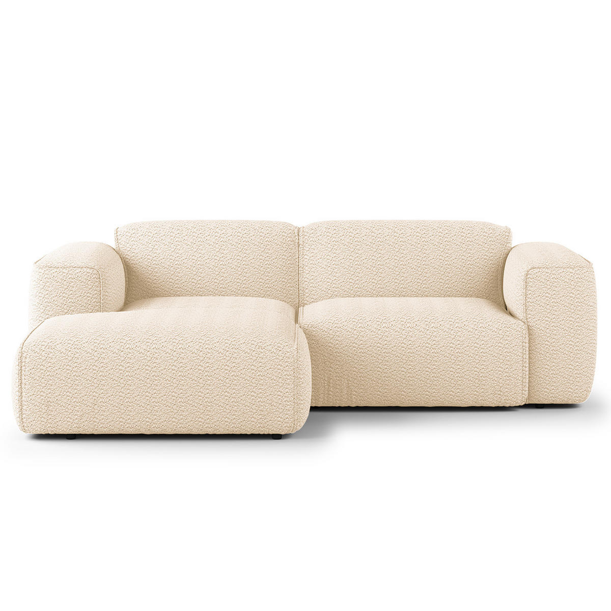 ECKSOFA mit XL-Longchair - Beige/Schwarz, Kunststoff/Textil (260/171cm) - home24