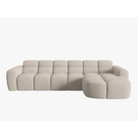 ECKSOFA rechts Lisa aus strukturiertem Stoff sand 4 Sitzplätze - Sandfarben, Textil (170/310cm) - Micadoni