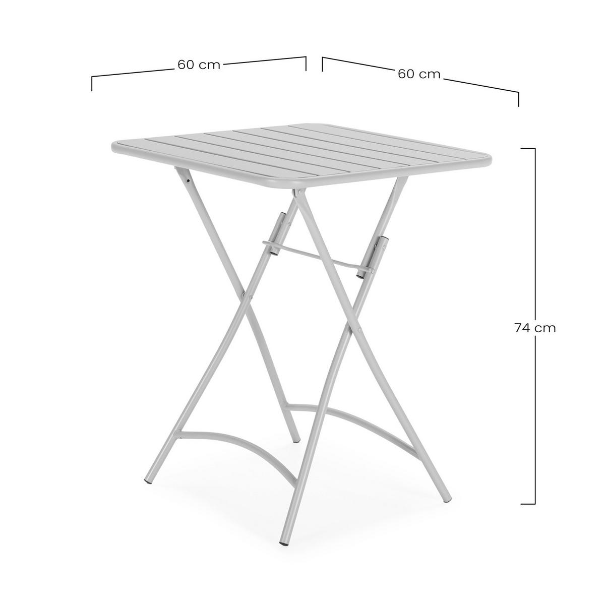 GARTENKLAPPTISCH Perla 60/60/74 cm Metall - Grau, Metall (60/60/74cm) - VS Venta-stock