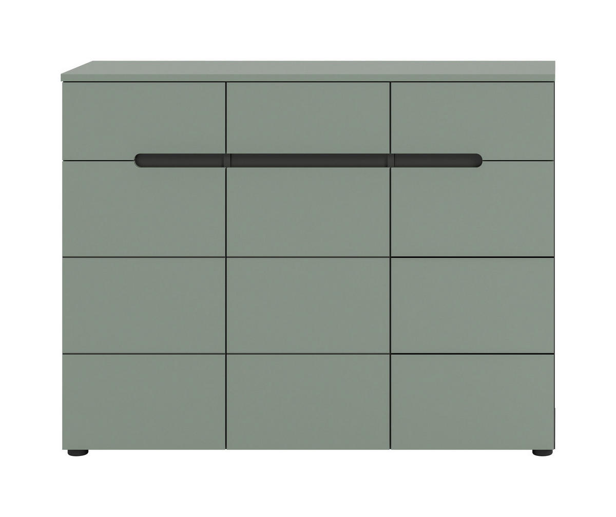 SCHUHKOMMODE CANU (B/H/T: ca. 120/94/37 cm) in Basalt grau/Smoke Green - Grau, Holzwerkstoff (120/94/37cm)