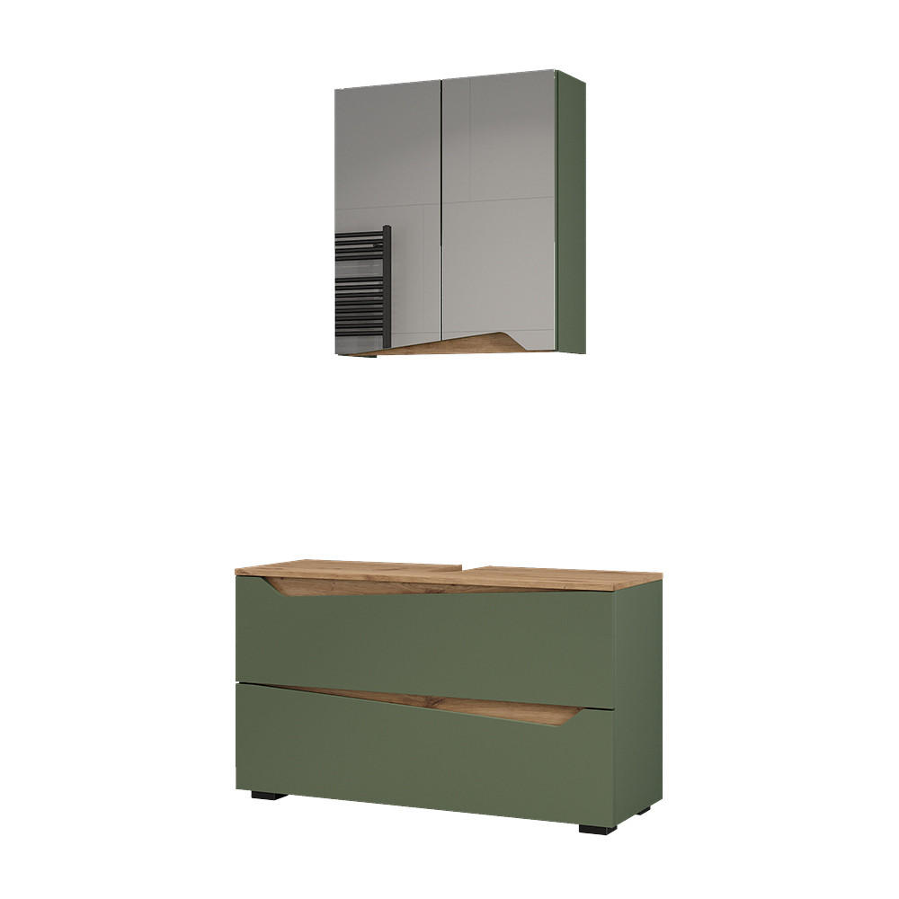 SET MOBILIER BAIE Marelle, Verde/Stejar artizanal, 2 piese - verde/stejar Artisan, compozit lemnos (100/57.5/35cm) - Vicco