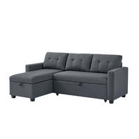 SOFA L FORM Campina Grau 226 x 163 cm mit Schlaffunktion - Grau, Holz (226/163cm) - VitaliSpa