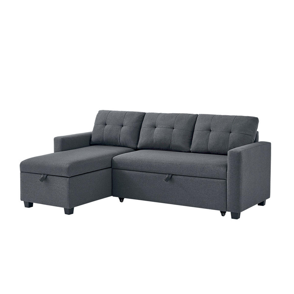 SOFA L FORM Campina Grau 226 x 163 cm mit Schlaffunktion - Grau, Holz (226/163cm) - VitaliSpa
