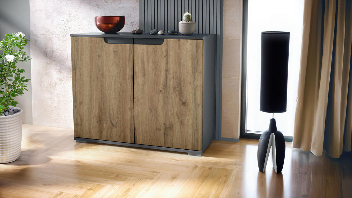 KOMMODE Sylt Eiche Wotan - Eiche Wotan, Holzwerkstoff (92.5/75.5/35cm) - Vladon