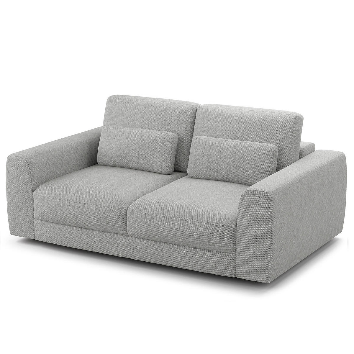 2-SITZER SOFA - Hellgrau/Schwarz, Kunststoff/Textil (182/80/117cm) - home24