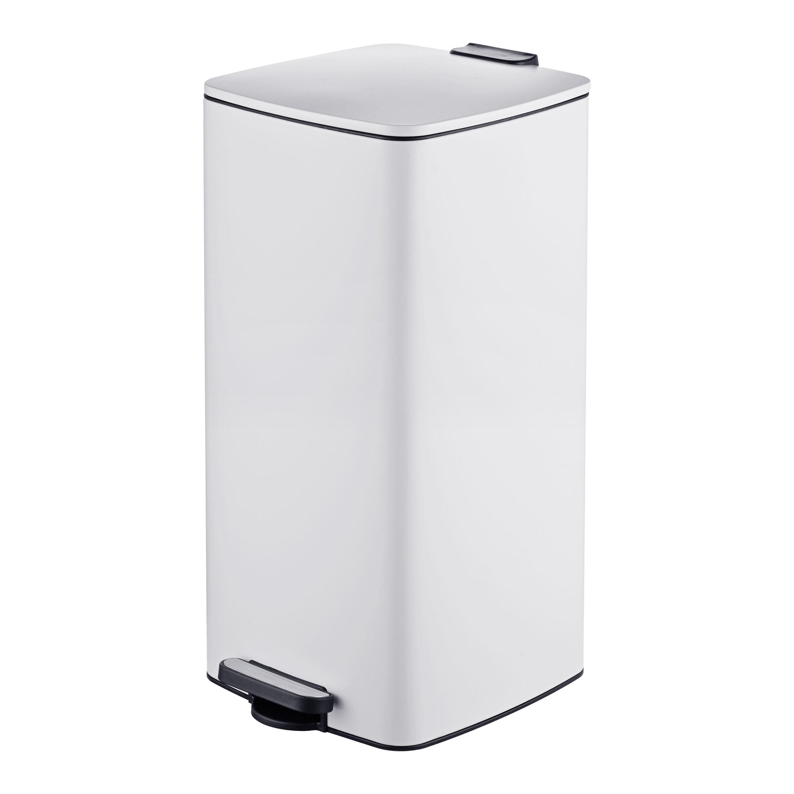 Relaxdays POPELNICE Bílá s pedálem Softclose 30 l