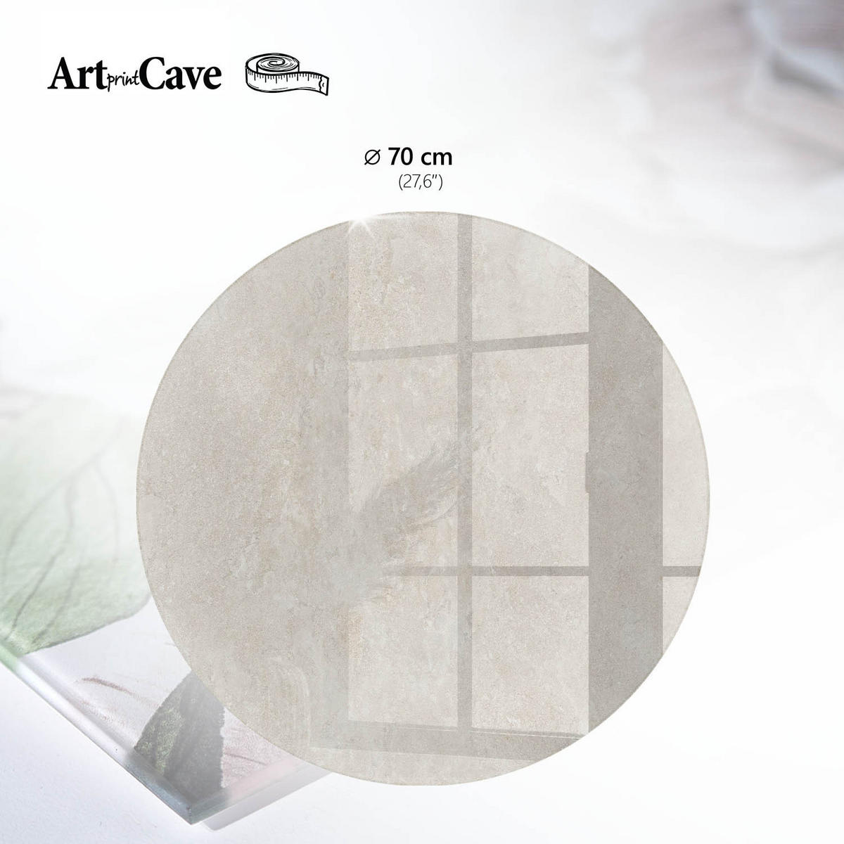 TISCHPLATTE fi70 cm – Neutrale Eleganz - Grau, Glas (70/70/0.4cm) - Wallfluent