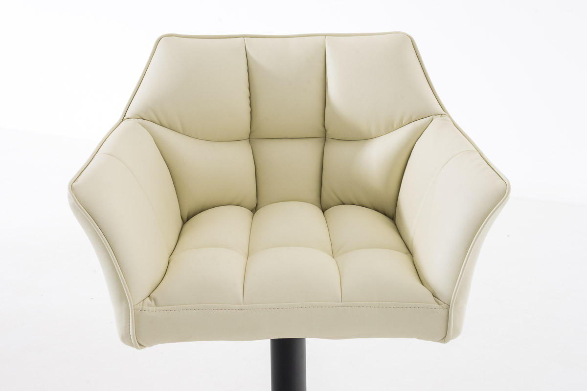 BARHOCKER Sihar Kunstleder Creme Schwarz - Creme, Leder/Metall (64/88/45cm) - DELUKE