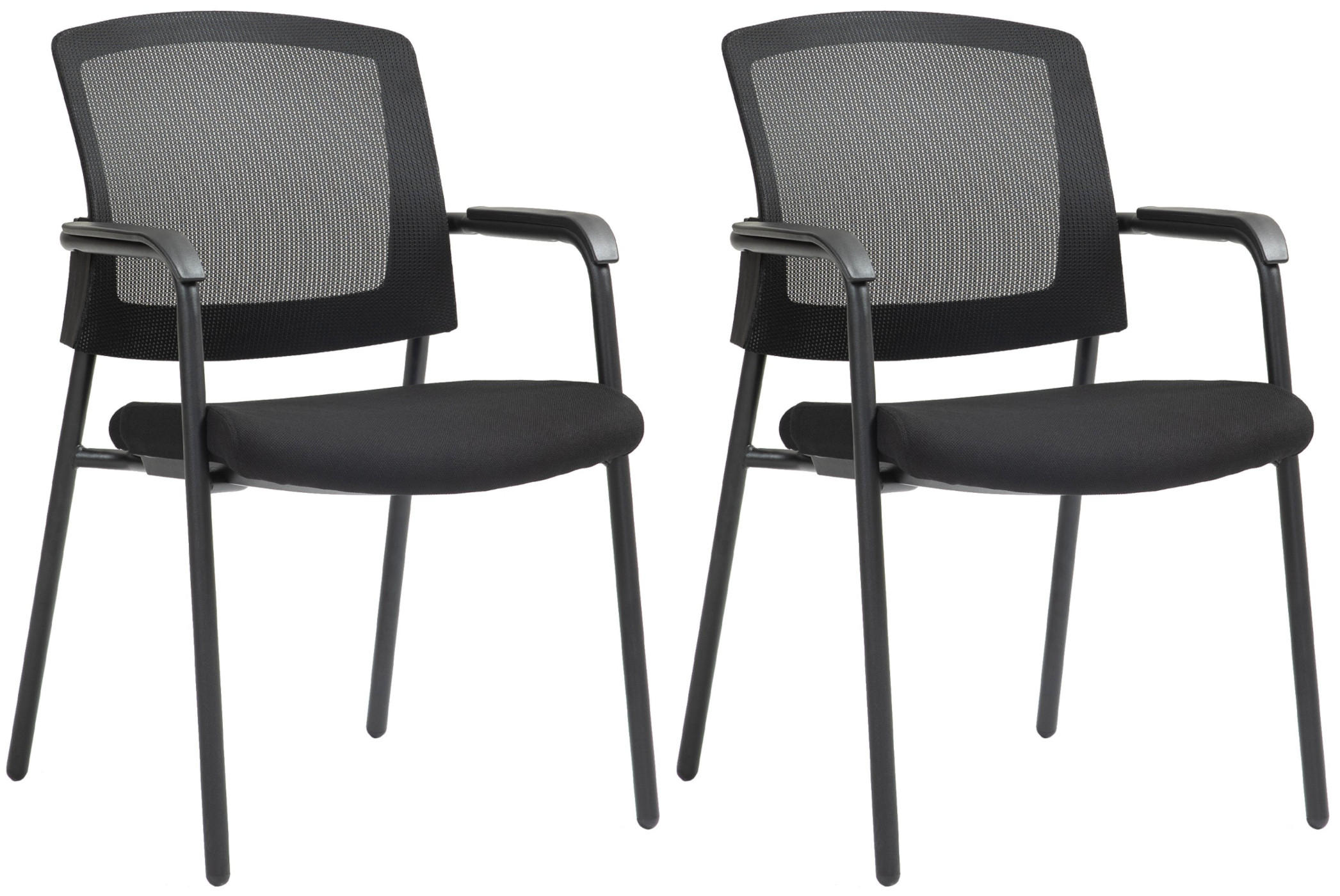 STAPELSTUHL 2er Set Metall Schwarz - Schwarz, Textil/Metall (58/86/60cm) - CLP