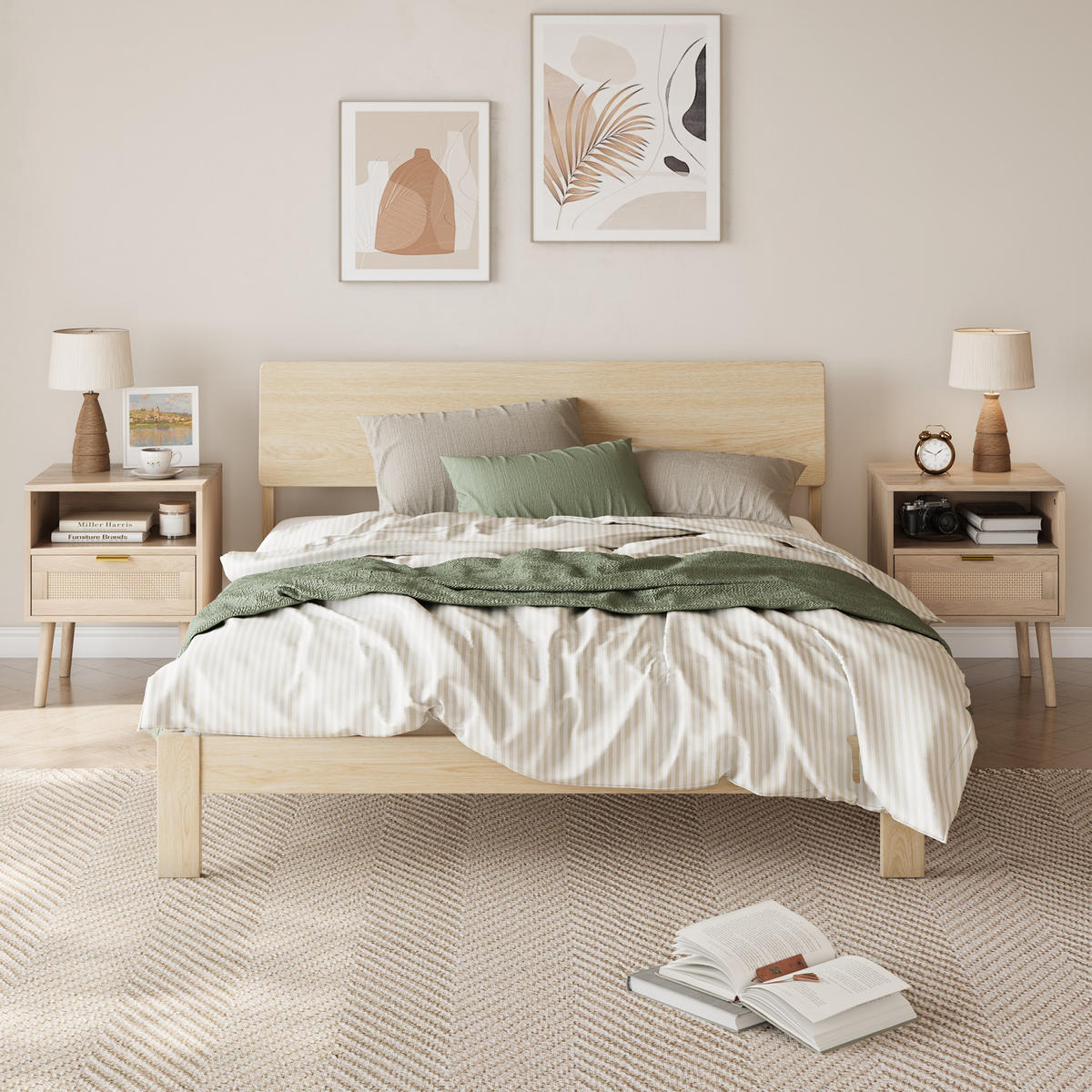 NACHTTISCH 45/40/55 cm eiche aus MDF und Spanplatte mit Schublade - Braun, Holzwerkstoff (40/55/45cm) - OKWISH