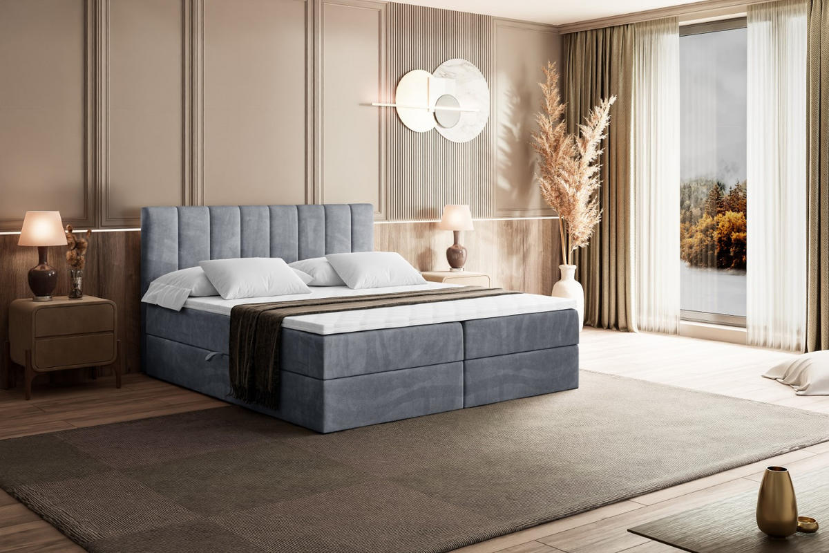 BOXBETT mit Matratze H3 und Lattenrost - OTTA - 120x200 cm Grau - Grau, Holzwerkstoff (120/200cm) - ALTDECOR