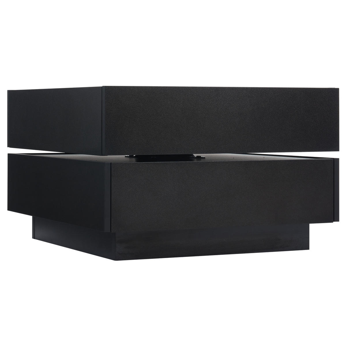 COUCHTISCH drehbar 60 x 60 cm Schwarz mit 2 Schubladen - Schwarz, Holzwerkstoff (60/60/38cm) - Meubliv