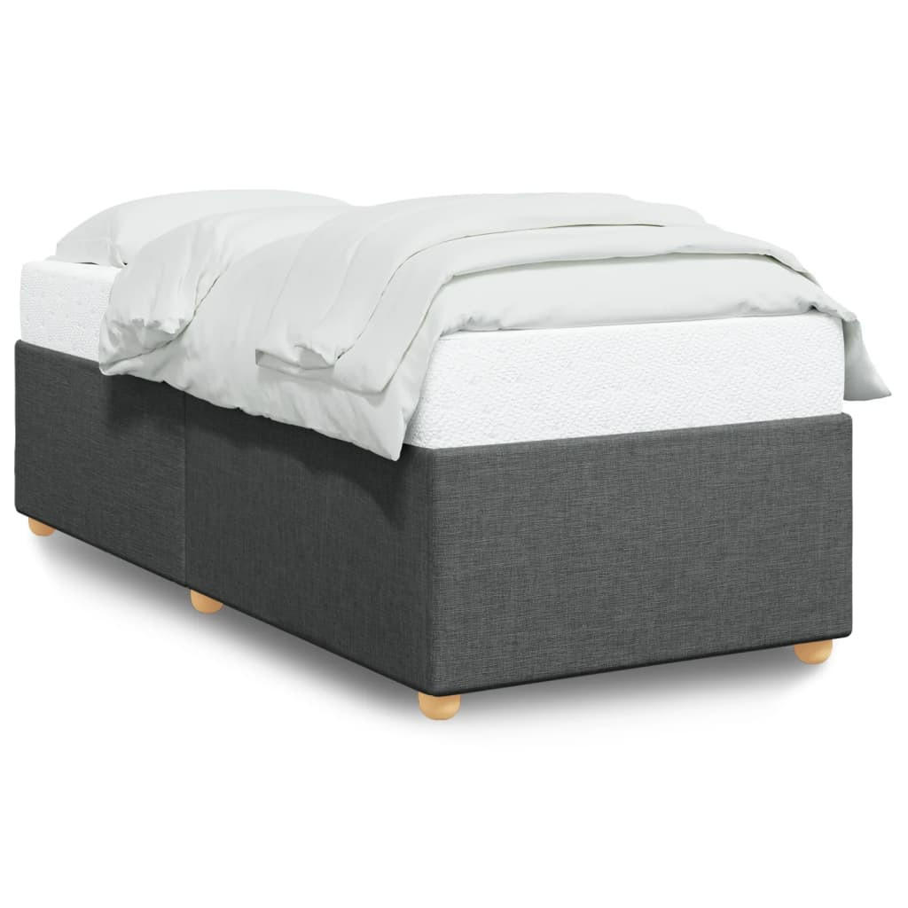 BETTGESTELL Ohne Matratze Dunkelgrau 90/200 Cm Stoff - Dunkelgrau, Textil (90/200cm) - vidaXL