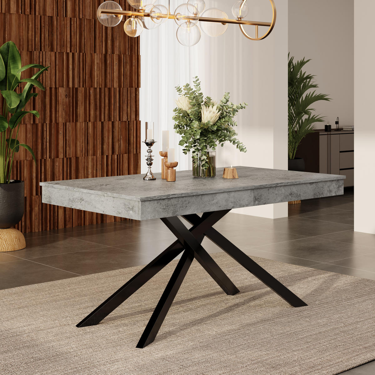 ESSTISCH Erweiterbar Grau Metallbeine 140-180x80cm Für 6-8 Personen - Grau, Holzwerkstoff (180/80/76cm) - FLIEKS