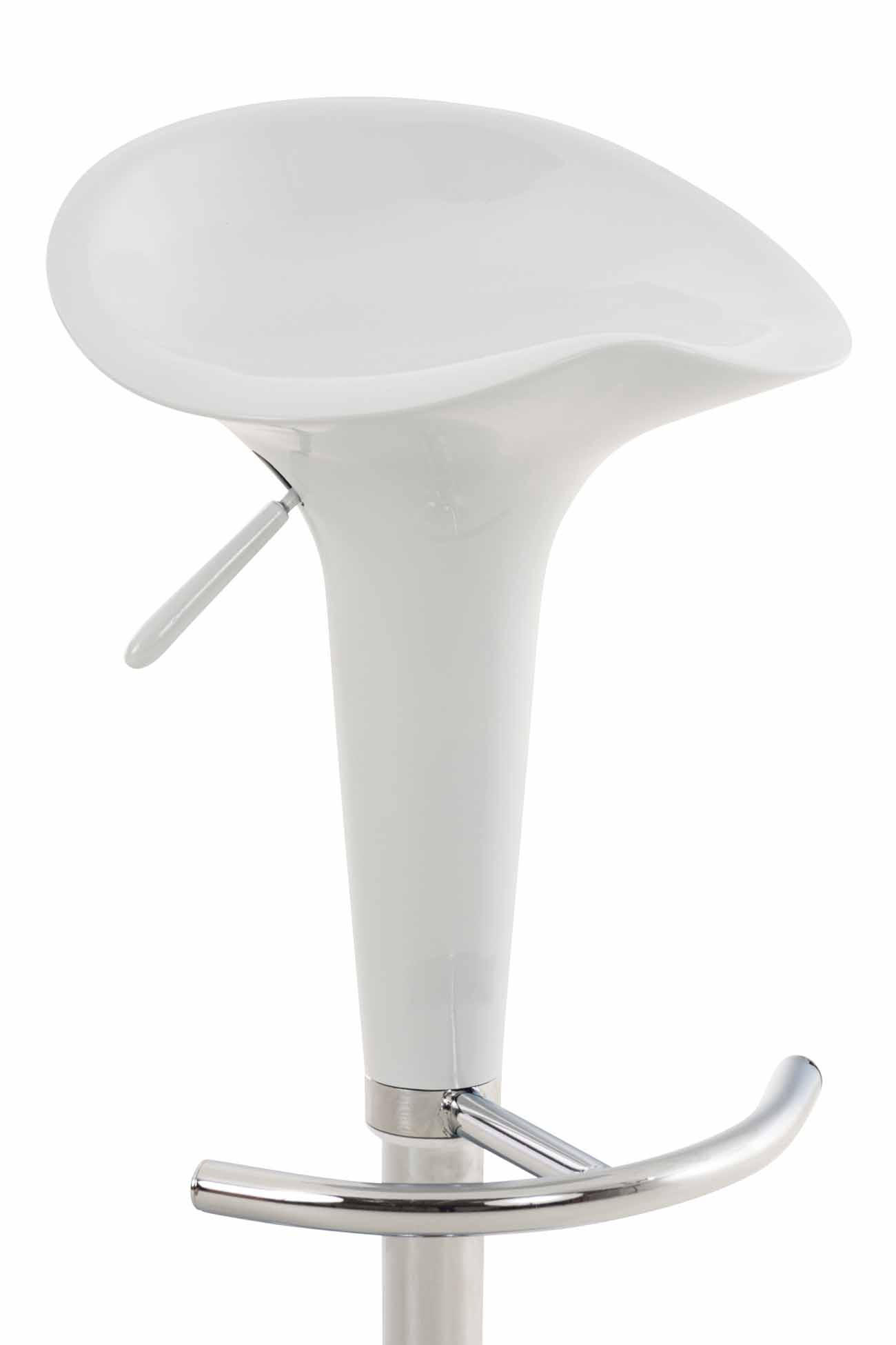 BARHOCKER 2er Set Kunststoff weiß - Chromfarben/Weiß, Kunststoff/Metall (37/87/37cm) - CLP