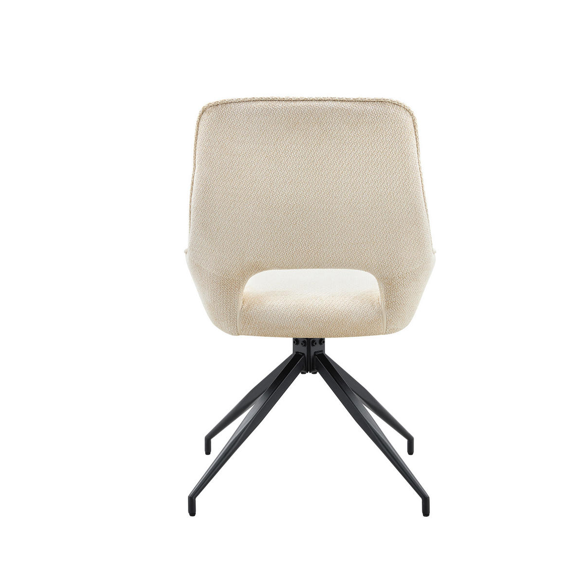 ESSZIMMERSTUHL 2er-Set drehbar Strukturstoff Metallgestell - Beige, Metall (50/87/50cm) - Meubliv