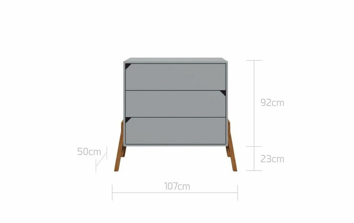KINDERKOMMODE Lotta – rustikale Eleganz und Funktionalität Grau - Grau, Holzwerkstoff (107/93/50cm) - RAUMHIRSCH FURNITURE
