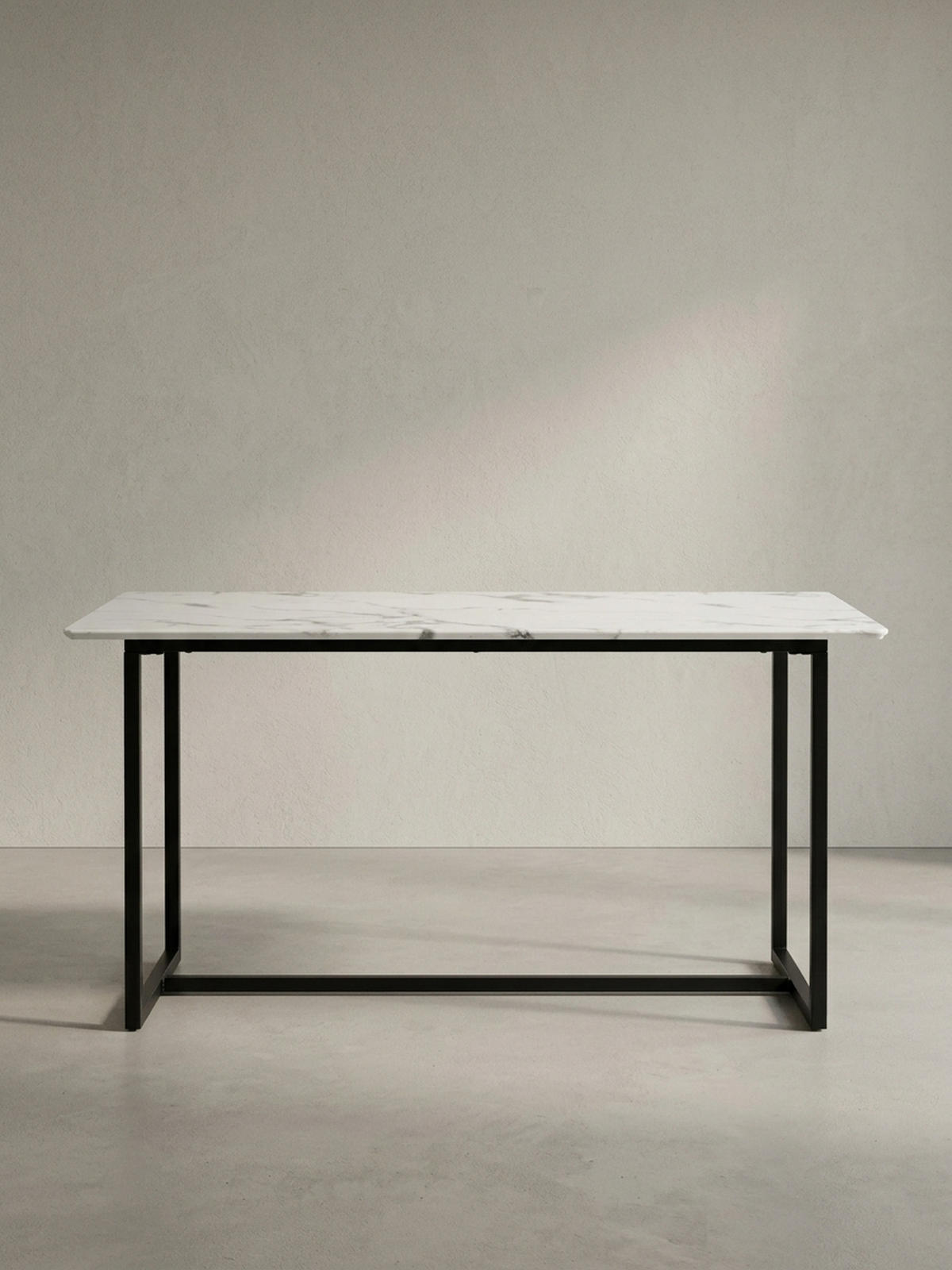 ESSTISCH Marmoroptik Metall Rechteckig Modern Klein, Weiß 200x90x76 cm - Schwarz/Weiß, Holzwerkstoff/Metall (90/200/76cm) - KADIMA DESIGN