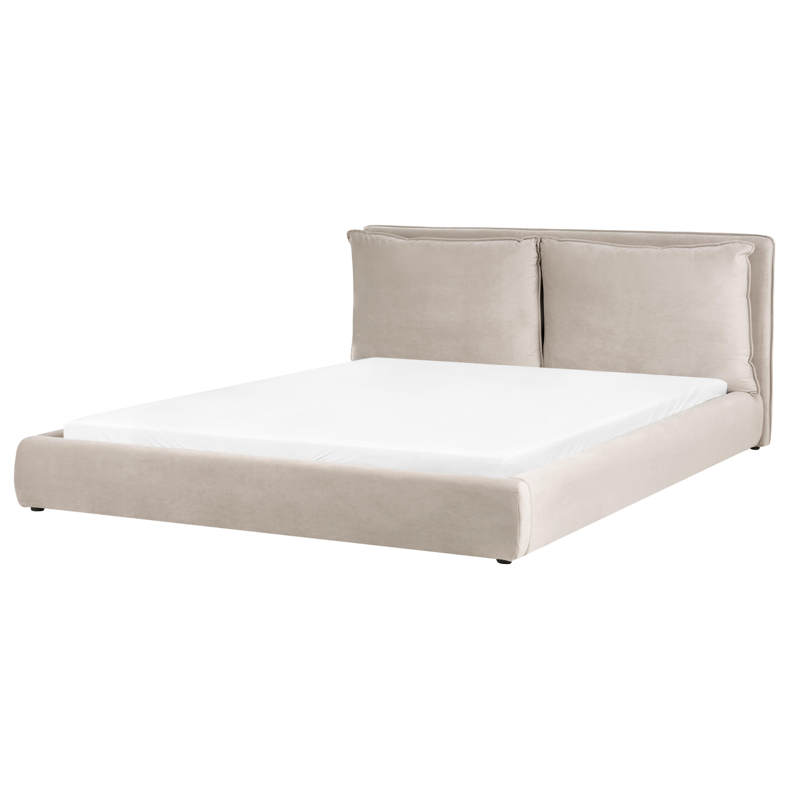 BETT mit Lattenrost 180/200 cm Samtstoff Taupe Bajonna - Taupe, Textil (180/200cm) - Beliani