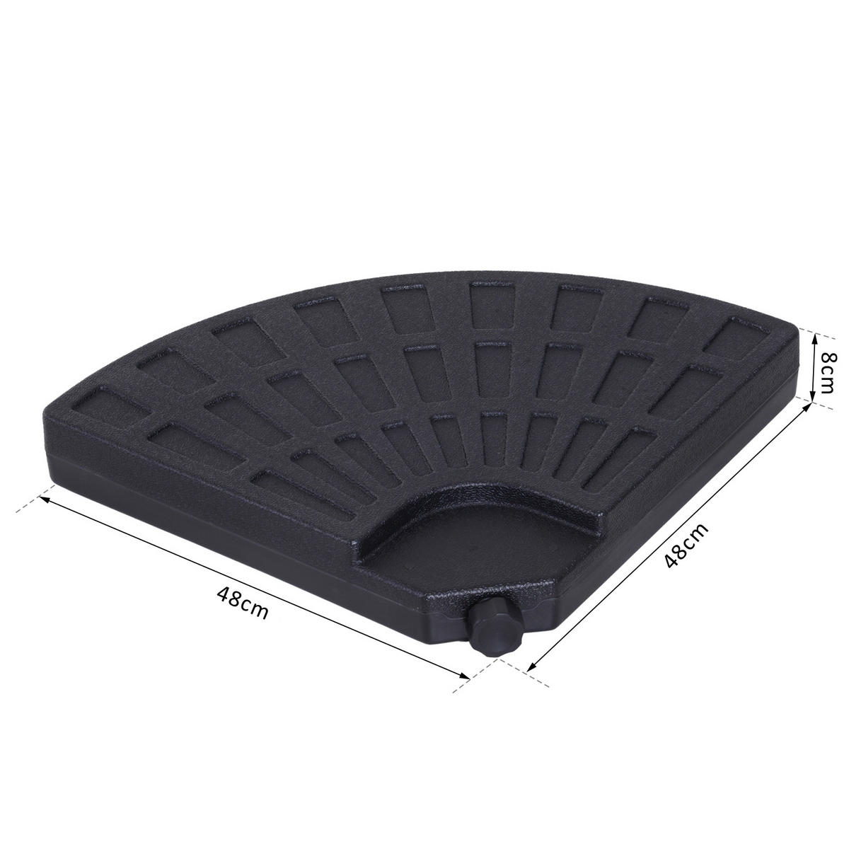 SCHIRMSTÄNDER Schwarz 4er-Set 48/48/8 cm - Schwarz, Kunststoff (48/48cm) - PANGIVO