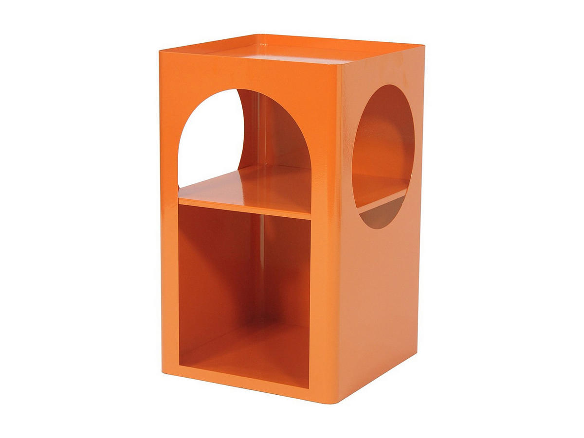 BEISTELLTISCH - 34 cm x 34 cm - metall - orange Staly - Orange, Metall (34/34/55cm) - Vente-Unique