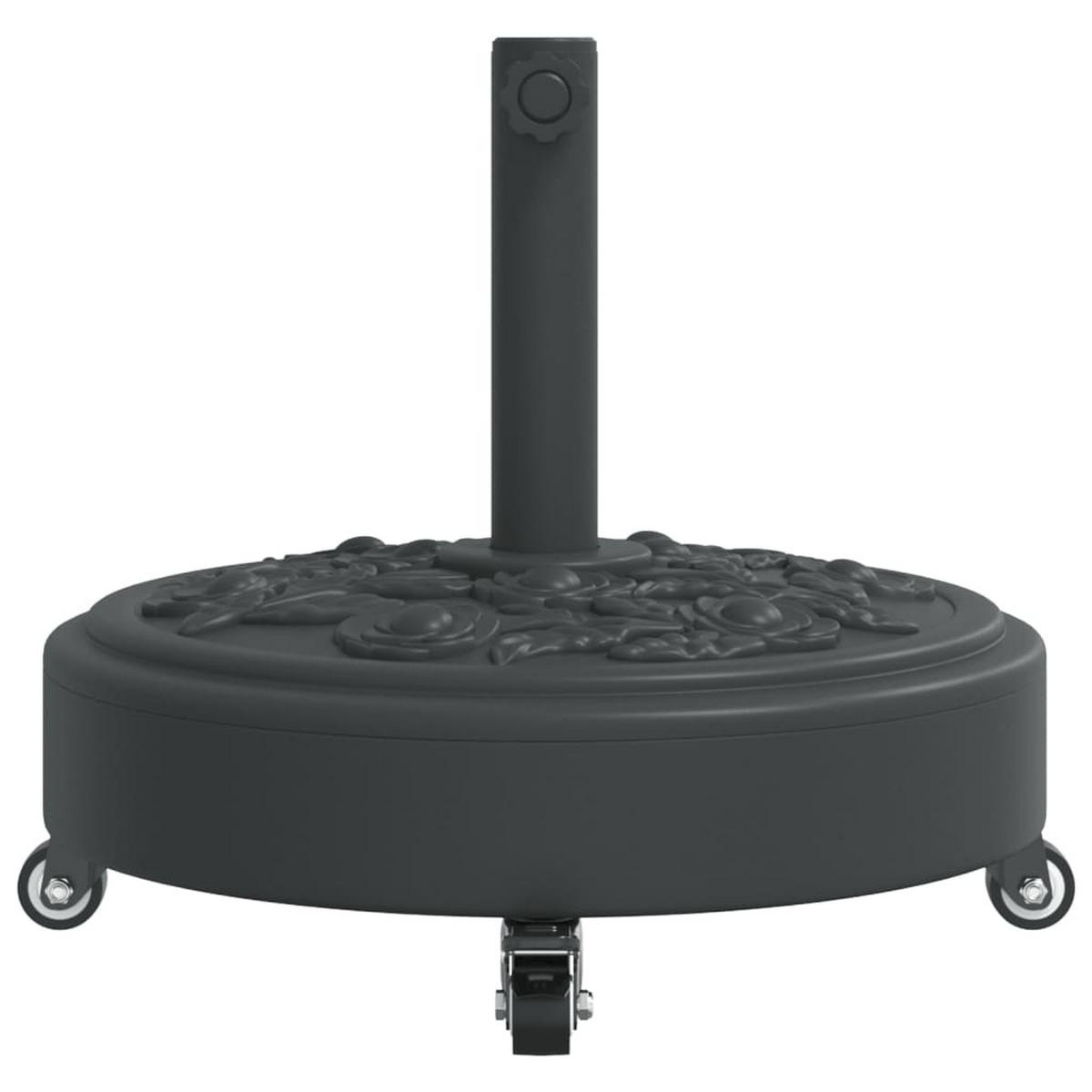SONNENSCHIRMSTÄNDER Mit Rollen Für Ø38/48 Mm Mast 27 Kg Rund - Schwarz, Kunststoff (45/45cm) - vidaXL
