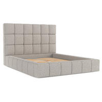 POLSTERBETT Skiathos mit Stauraum 180/200 cm Grau im Bubble Stoff - Schwarz/Naturfarben, Holz/Holzwerkstoff (180/200cm) - AltaBeds