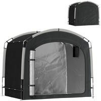 FAHRRADGARAGE DE-12734 220/150/195 cm mit 2 Seitentaschen Schwarz - Schwarz, Textil (150/195/220cm) - ComfortXL