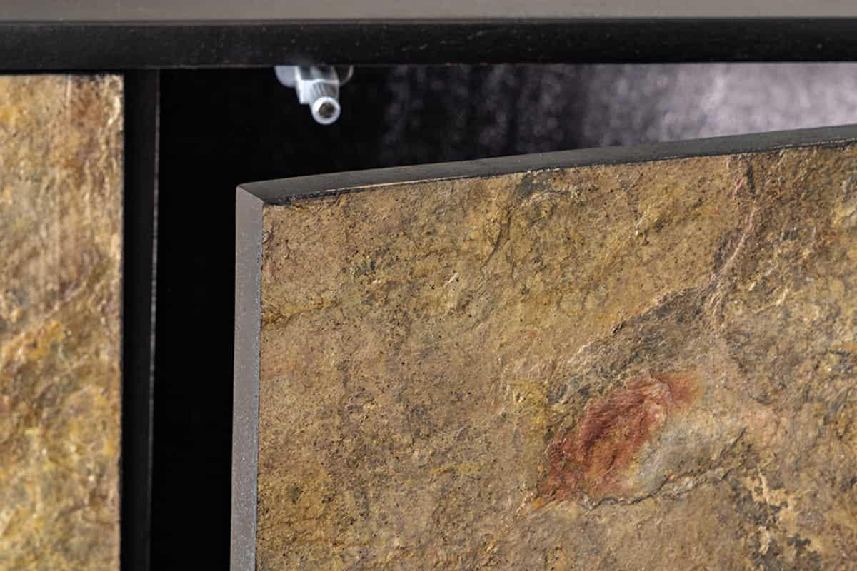 HIGHBOARD MOUNTAIN SOUL Akazie Grau|Grün 120cm - Schwarz/Grau, Holz/Stein (100/120/38cm) - riess-ambiente
