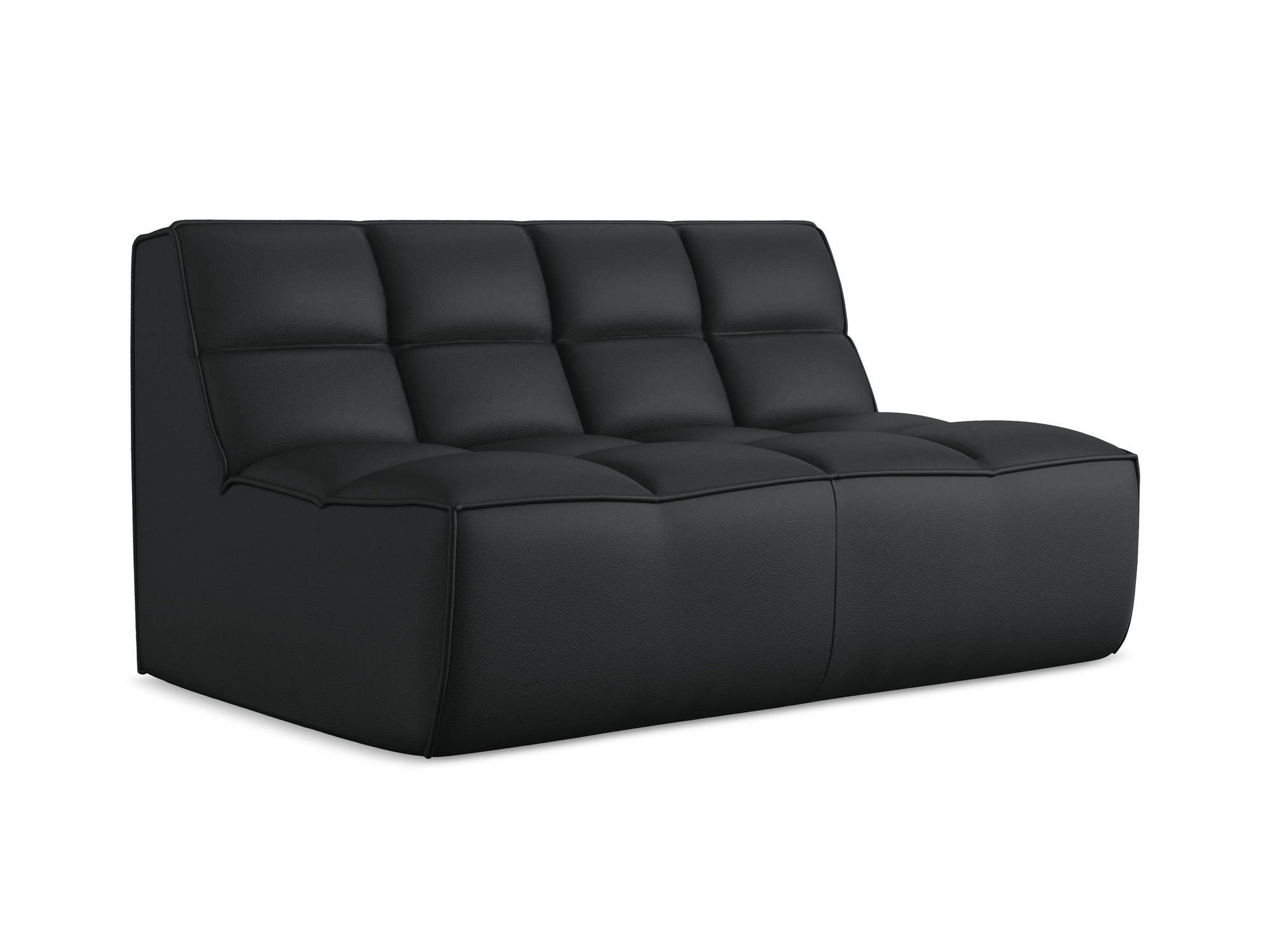 2-SITZER-SOFA Kunstleder Schwarz - Schwarz/Grau, Leder/Kunststoff (160/75/93cm) - Makamii