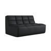 2-SITZER-SOFA Kunstleder Schwarz - Schwarz/Grau, Leder/Kunststoff (160/75/93cm) - Makamii