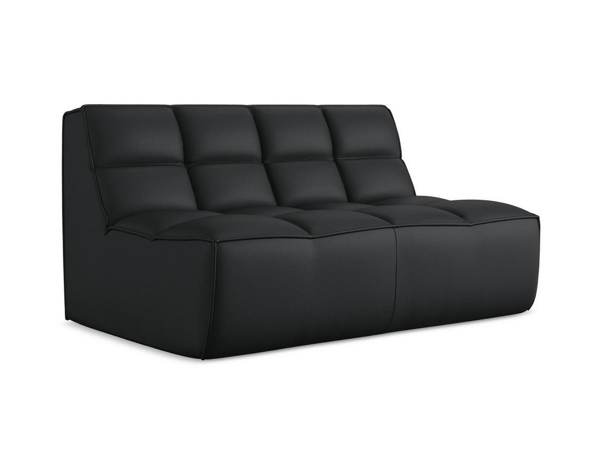 2-SITZER-SOFA Kunstleder Schwarz - Schwarz/Grau, Leder/Kunststoff (160/75/93cm) - Makamii