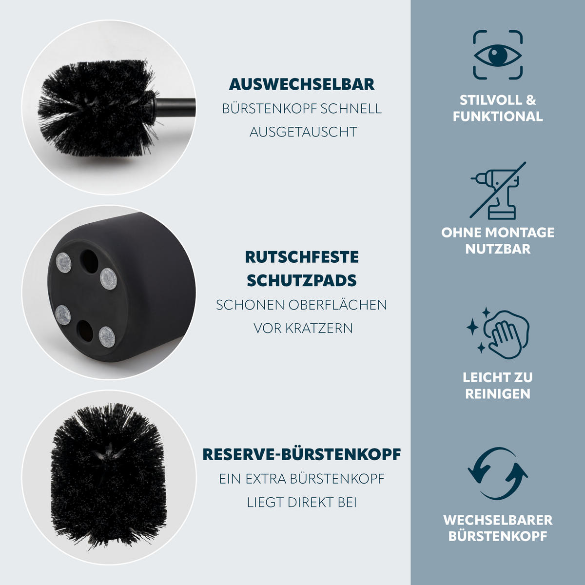 WC-GARNITUR CERANO, Keramik, schwarz - Schwarz, Keramik (10.5/39.5/10.5cm) - eluno