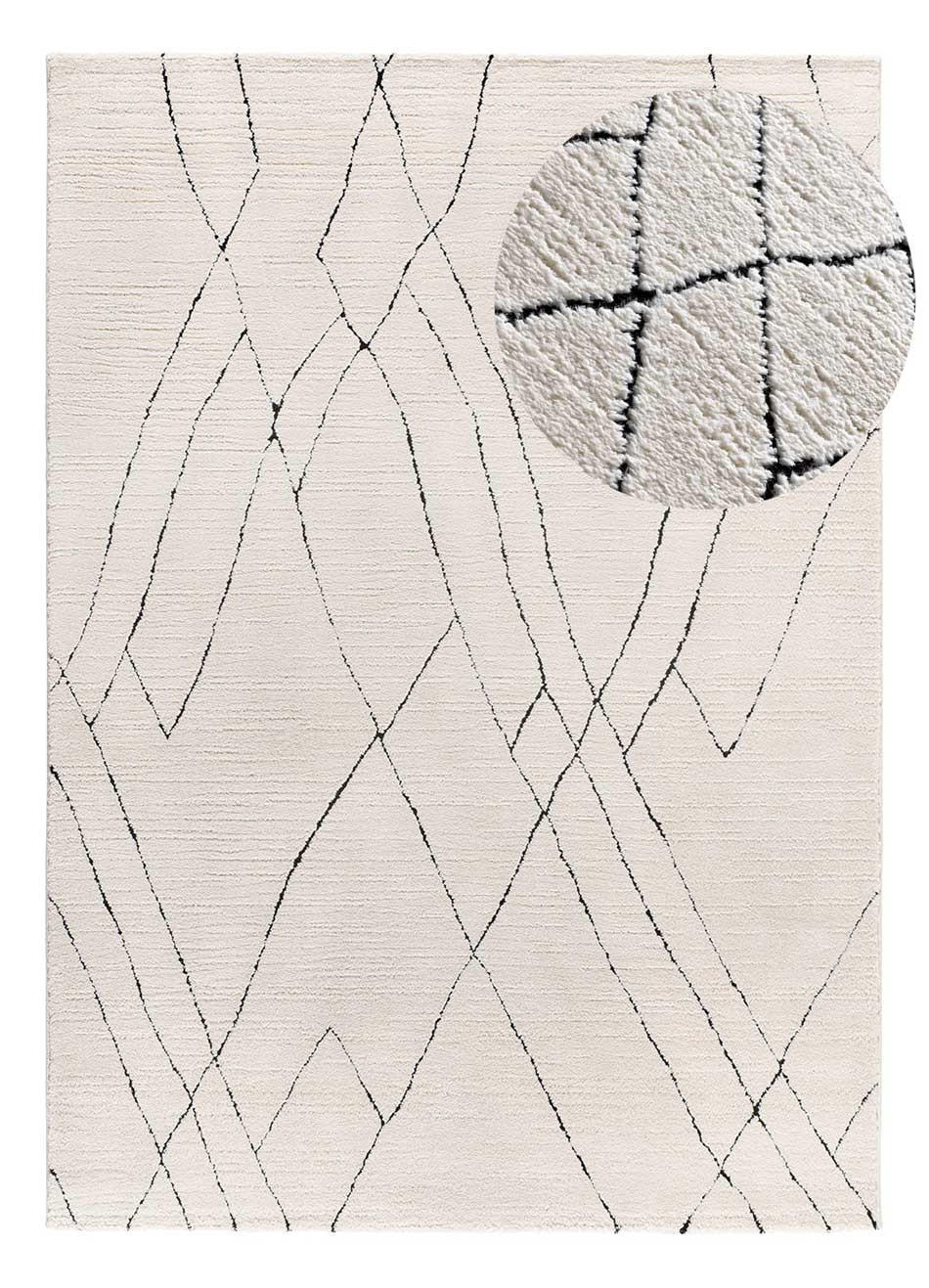 WEBTEPPICH weiß und schwarz Turin 120/170 cm - Schwarz/Weiß, Naturmaterialien/Textil (120/170cm) - Atticgo