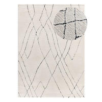 WEBTEPPICH weiß und schwarz Turin 120/170 cm - Schwarz/Weiß, Naturmaterialien/Textil (120/170cm) - Atticgo