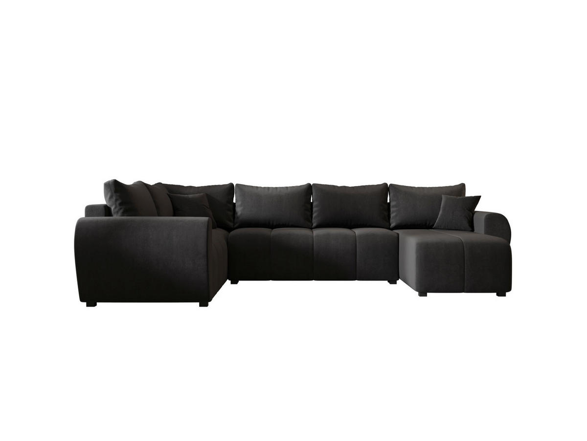 WOHNLANDSCHAFT MOLISA U PLUS Itaka 27 Links mit Schlaffunktion - Dunkelgrau, Textil (303/82/208cm) - Bedante