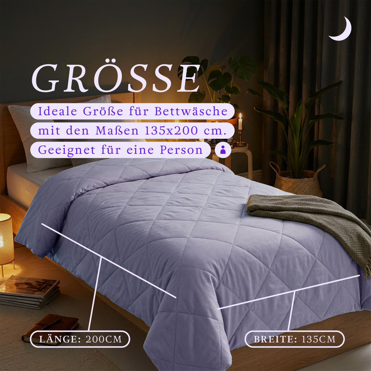 SOMMERBETT Steppbett leicht Flieder 135x200 cm - Flieder, Textil (135/200cm) - Bestlivings