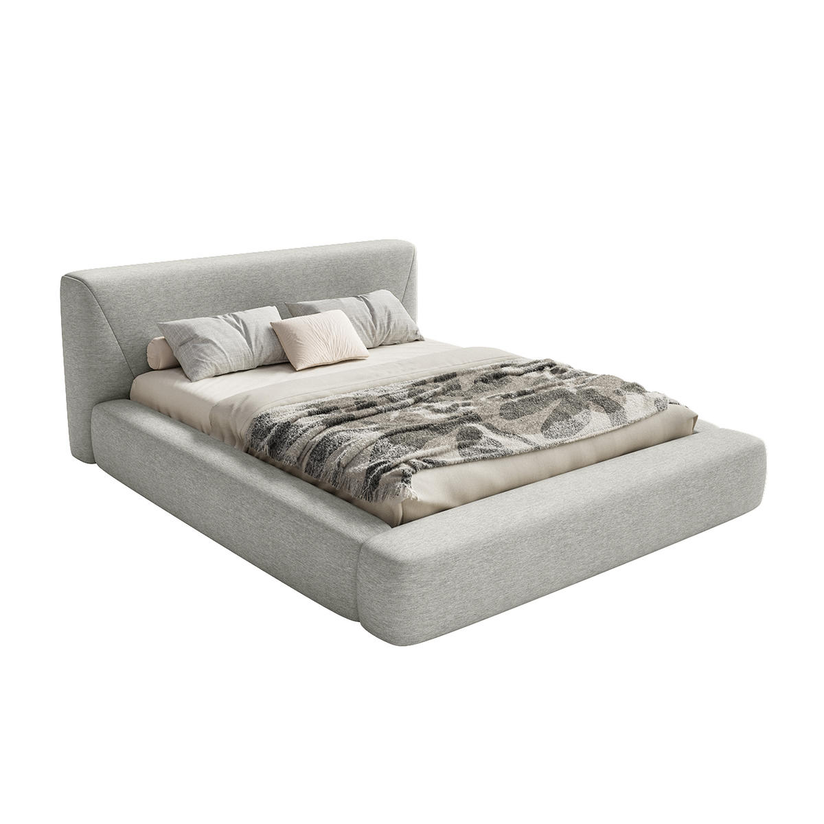 POLSTERBETT Vemmo 160x200 cm, Grau - Grau, Textil (160/200cm) - Fedve