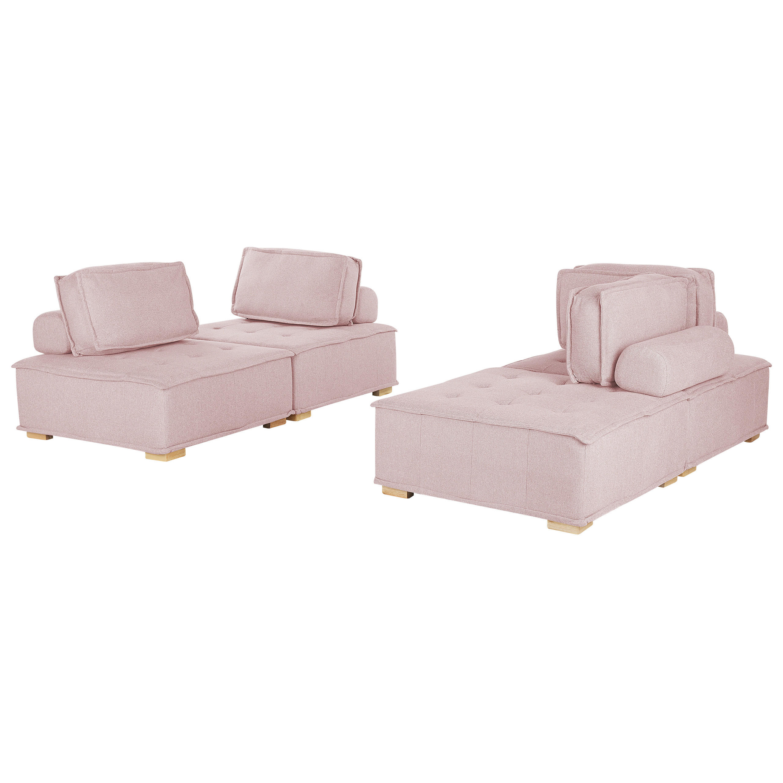4-SITZER SOFA SET Polsterbezug Rosa Tibro - Pink, Textil (200/40/100cm) - Beliani