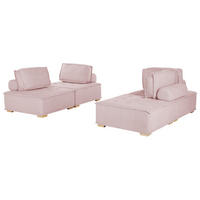 4-SITZER SOFA SET Polsterbezug Rosa Tibro - Pink, Textil (200/40/100cm) - Beliani