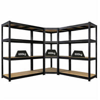 ECKREGAL SparSet mit 2x Schwerlastregal Dino 180 x 160 x 60 cm Schwarz - Schwarz, Metall (250/180/60cm) - PROREGAL