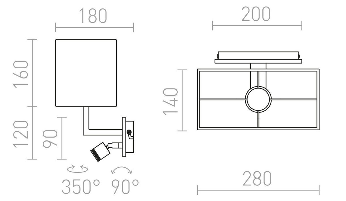 WANDLEUCHTE PLAZA Weiß Chrom 3 W - Weiß, Metall (28/28/18cm) - Rendl