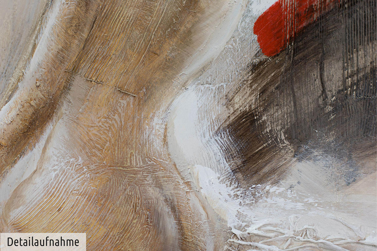 ACRYLBILD HANDGEMALT 80/80 cm - Beige, Holz/Textil (80/80cm) - KUNSTLOFT
