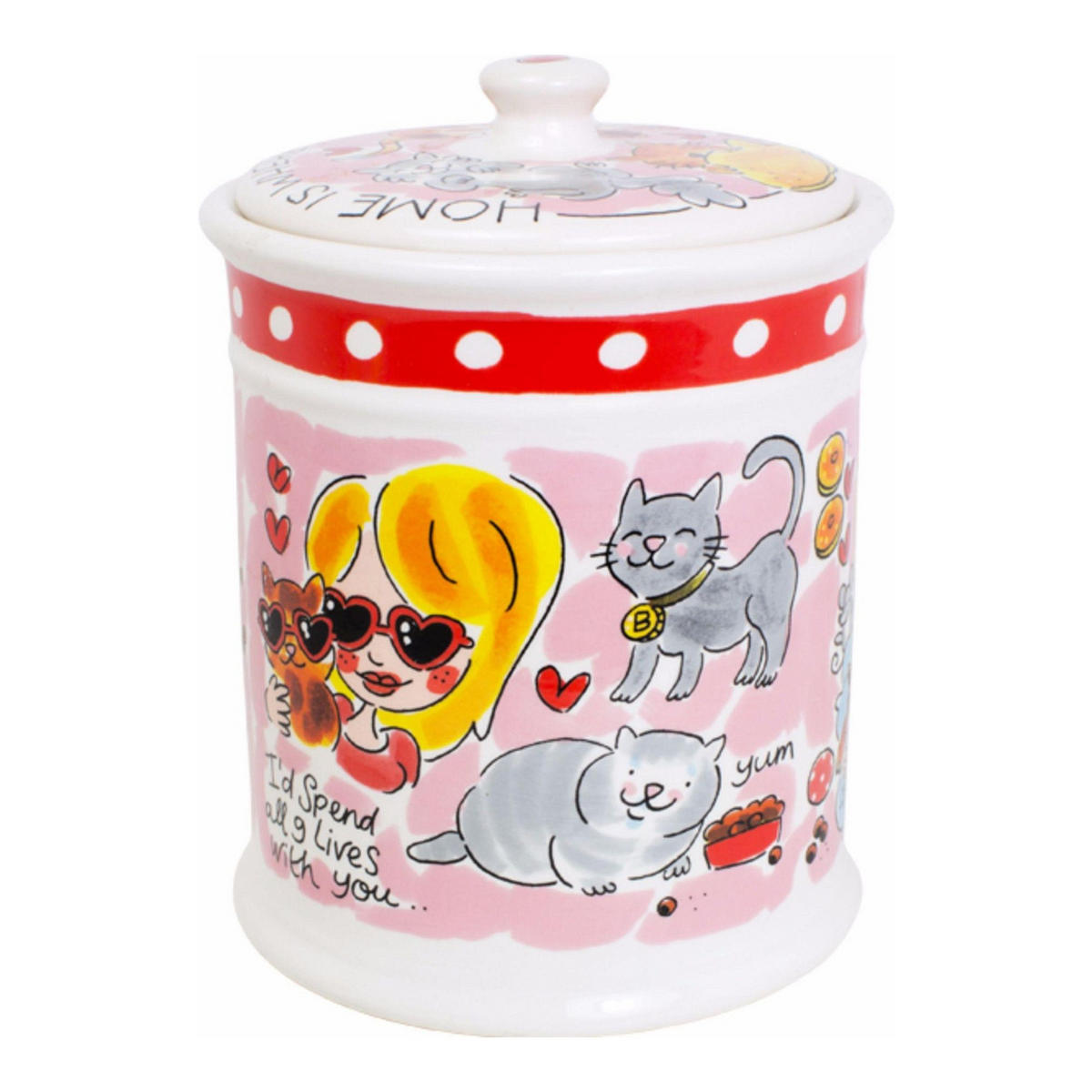 VORRATSDOSE Zuhause ist da, wo die Katze ist in Bunt - 22,5cm - Multicolor, Keramik (16/22/16cm) - Blond Amsterdam