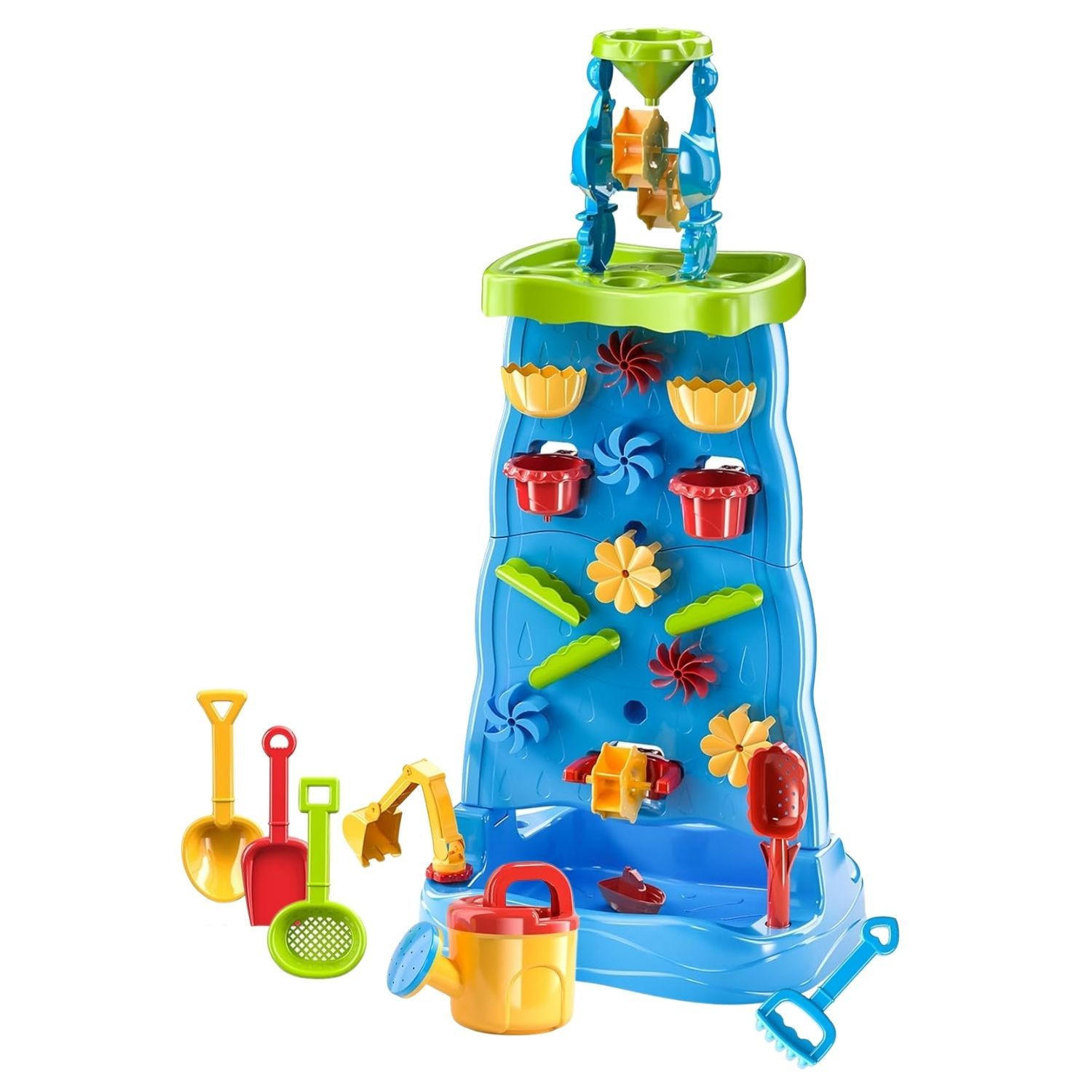 WASSERSPIELTISCH TOJA M Wasserfall mit Zubehör 22-tlg - Blau, Kunststoff (43/33/92cm) - Coemo