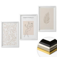 WANDBILDER 3er-Set - 40x60 cm Weißer Rahmen - Minimalistische botanische Motive - Weiß, Kunststoff (40/60cm) - ArtPrintCave