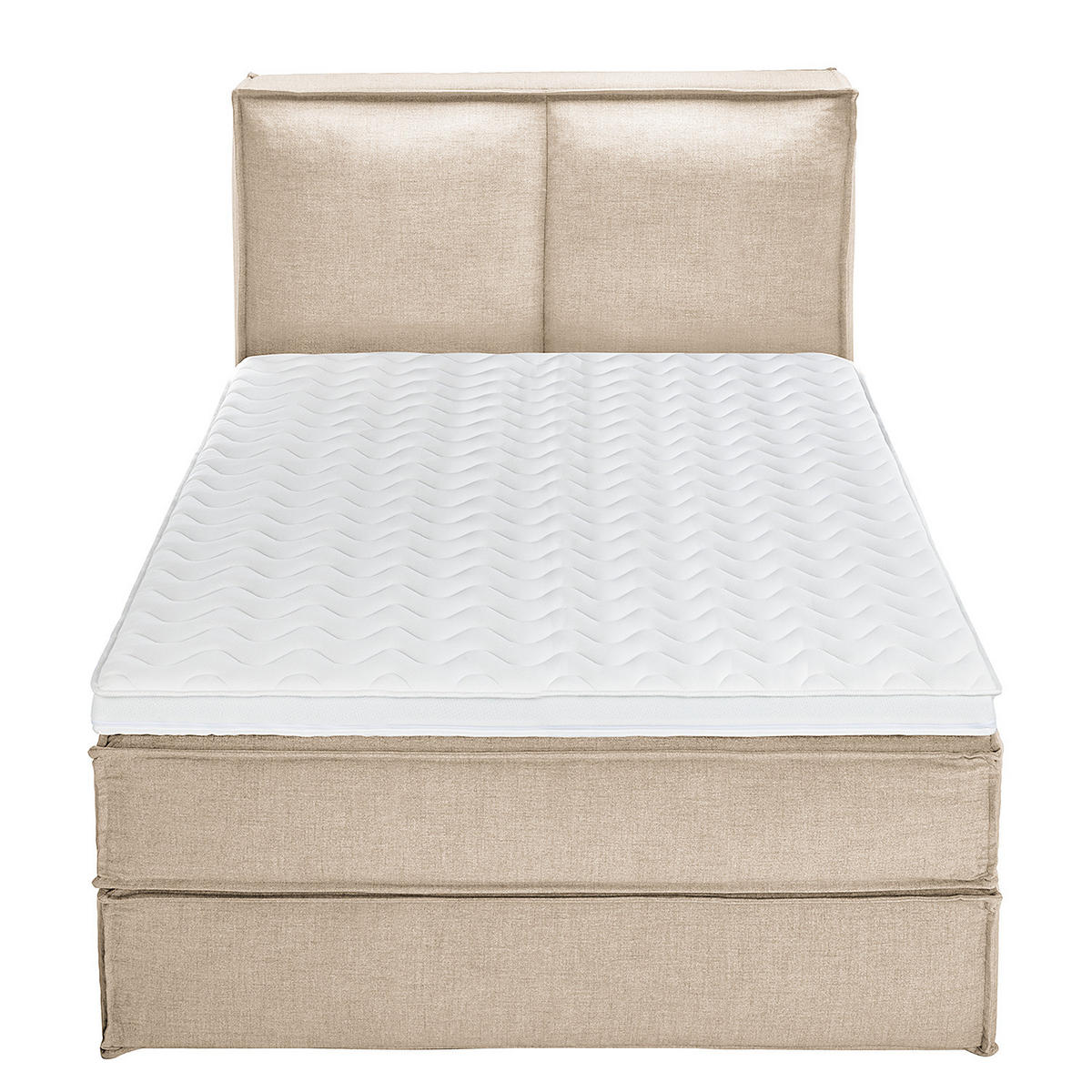 BOXSPRINGBETT mit Kopfteil - Premium - Beige, Textil (140/220cm) - home24
